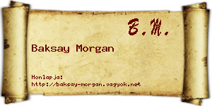Baksay Morgan névjegykártya